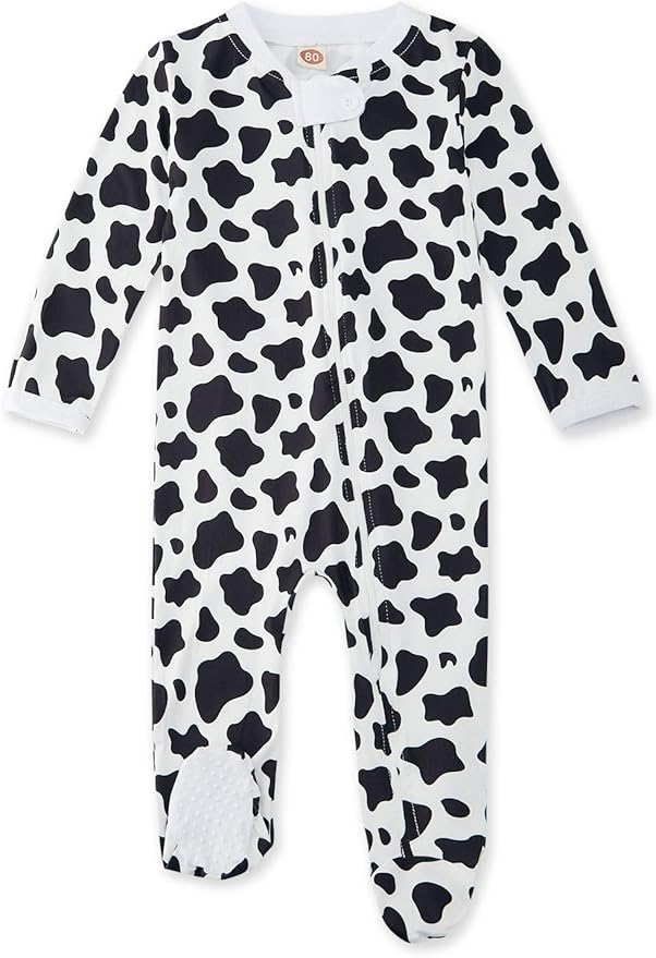 UNIFACO Baby Girls Boys Footed Pajamas One-Piece Sleeper Snug Fit Sleep and Play Zip Front Footie Romper 0-12 Month