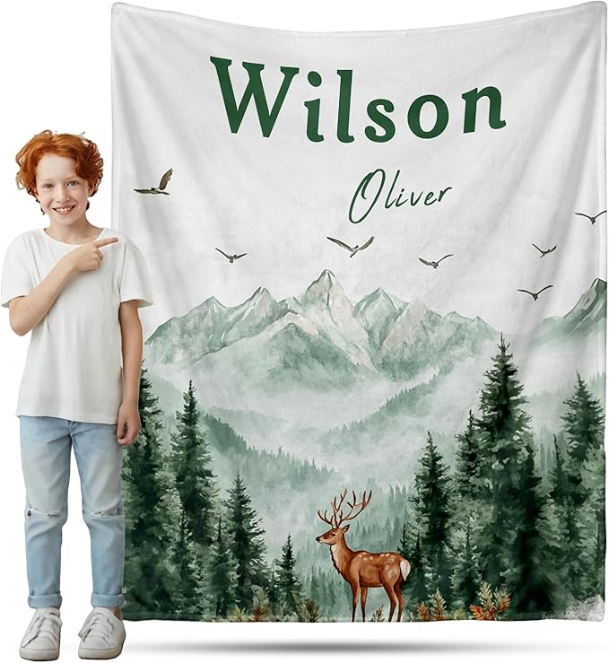 Ship Next Day, Personalized Baby Blanket for Boys Girls - Printed in USA, Custom Baby Blanket with Name Super Soft Plush Flannel, Easter Christmas Brithday Gifts for Baby Shower Kids Toddlers Newborn
