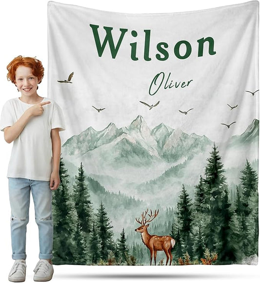 Ship Next Day, Personalized Baby Blanket for Boys Girls - Printed in USA, Custom Baby Blanket with Name Super Soft Plush Flannel, Easter Christmas Brithday Gifts for Baby Shower Kids Toddlers Newborn