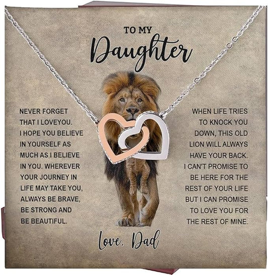 To My Daughter Gift Necklace From Dad or Mom - Badass Daughter Jewelry With Heartfelt Message & Elegant Box