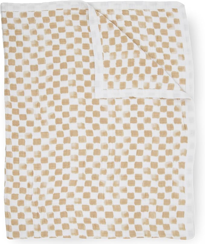 Little Unicorn Premium Quilted Throw | Super Soft, Multi-Layered Muslin XL Blanket| Great for Kids & Families (Adobe Checker)