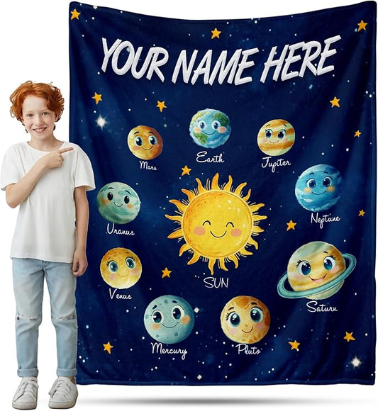 Ship Next Day, Personalized Baby Blanket for Boys Girls - Printed in USA, Custom Baby Blanket with Name Super Soft Plush Flannel, Easter Christmas Brithday Gifts for Baby Shower Kids Toddlers Newborn