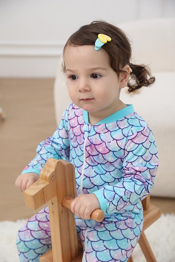 UNIFACO Baby Girls Boys Footed Pajamas One-Piece Sleeper Snug Fit Sleep and Play Zip Front Footie Romper 0-12 Month