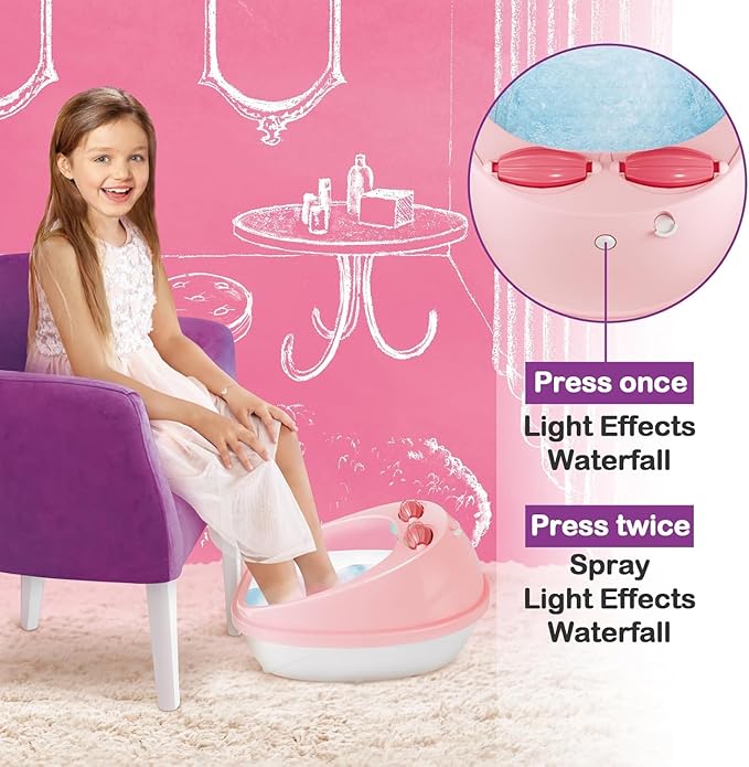 Spa Day Gift Set for Girls, Christmas Birthday Gift Nail Art Salon Sensory Beads Foot Spa Accessories Kit, Foot Soak Tub for Ages 5 6 7 8 9 10-12 Year Old Girl Gifts (girls)