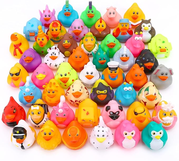 100 Pack Rubber Ducks in Bulk, Assorted Ducks for Jeeps Ducking, Mini Rubber Duckies for Baby Bath Toys, Kids Bath Pool Toys Birthday Gifts Party Favors