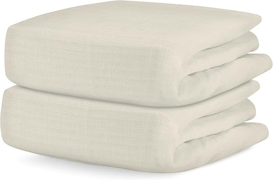 Newton Baby Organic Fitted Crib Sheets (2-Pack) - Ultra-Breathable and Ultra-Soft, 100% Organic Muslin Cotton, Oatmeal, Fits All Standard Cribs