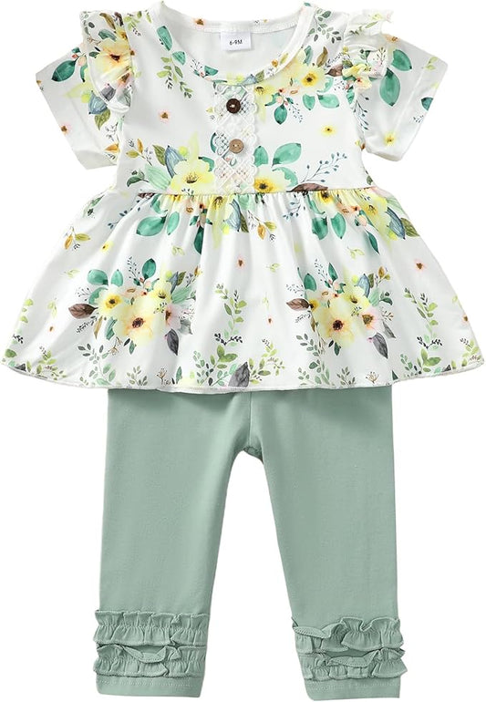 Baby Girl Clothes Toddler Girl Outfits Ruffle Shirt Pants Cute Infant Outfit Set Baby Girl Fall Winter Clothes