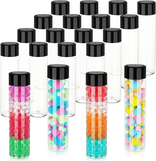 Hoolerry 16 Pcs Empty Sensory Bottles 12 oz Plastic Reusable Juice Water Bottles with Lids Bulk Reusable Drink Containers for Milk Tea Beverages Sensory Classroom Party Supply