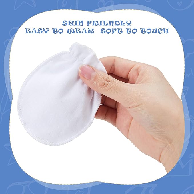 16 Pairs Newborn Baby Cotton Mittens No Scratch Gloves Unisex Newborn Mittens for baby Boys Girls 0-6 Months