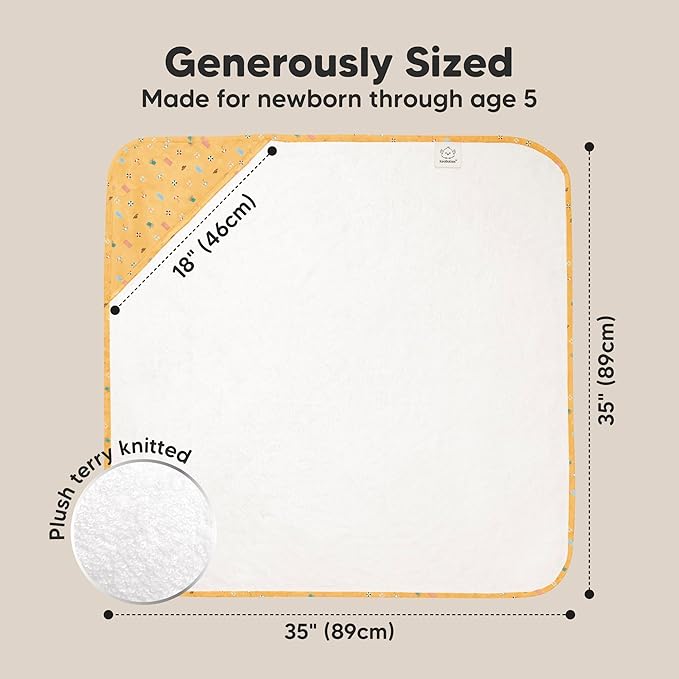 KeaBabies Hooded Baby Towel for Newborn - Viscose Derived from Bamboo Large Baby Bath Towels with Hood for Boys, Girls, Toddler, Extra Absorbent & Soft Newborn Bath Essentials (Beach Day)