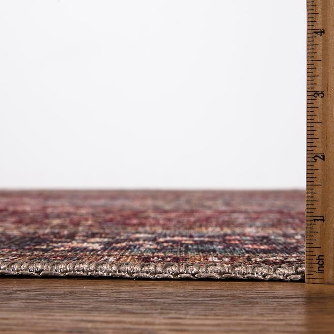 Keen Home Design 2x10 Rug - Machine Washable Runner Rug with Non-Slip Backing, Ideal for Hallway, Entryway, Kitchen, Laundry Room - Vintage, Easy Clean, Durable, Low Pile - (2'6" x 10')