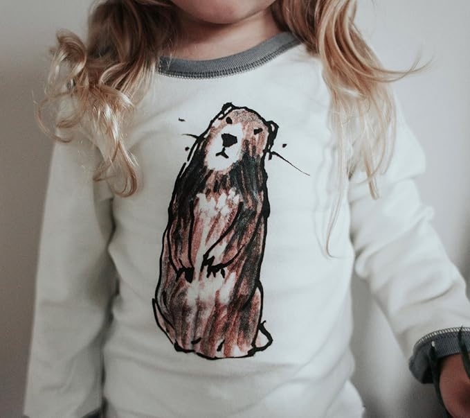 Babysoy Jane Goodall Long Sleeve Baby Toddler Unisex Boy Girl Animal Print Tee