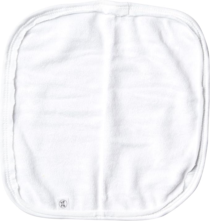 HonestBaby 10-Pack Terry Wash Cloths in Gift Box 100% Organic Cotton for Infant Baby Boys, Girls, 10-Pack Bright White, One Size