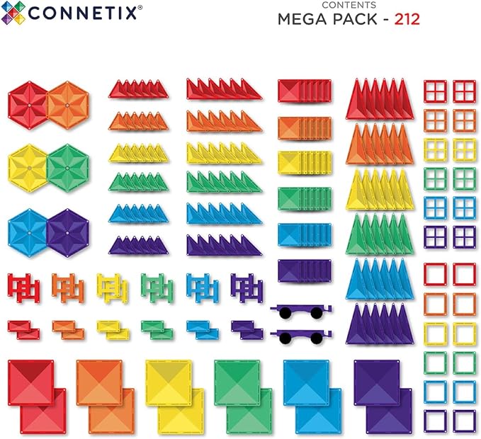 CONNETIX Rainbow Mega Pack, 212 Pieces