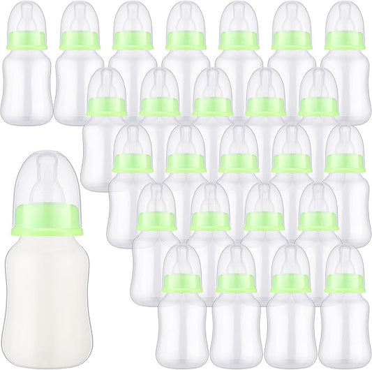 30 Pcs Baby Shower Favors Party Game Mini Baby Bottles Gift Sets for Boy Girl Gender Reveal Birthday Party Supplies Gift (Green)