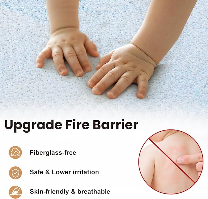 Crib Mattress, 52 x 27 Dual-Sided Comfort Baby and Toddler Mattress with Memory Foam, Waterproof, Breathable & Removable Cover with One of Side Cooling Fiber Fabric Specially Designed for Summer