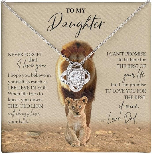 To My Daughter Gift Necklace From Dad or Mom - Badass Daughter Jewelry With Heartfelt Message & Elegant Box