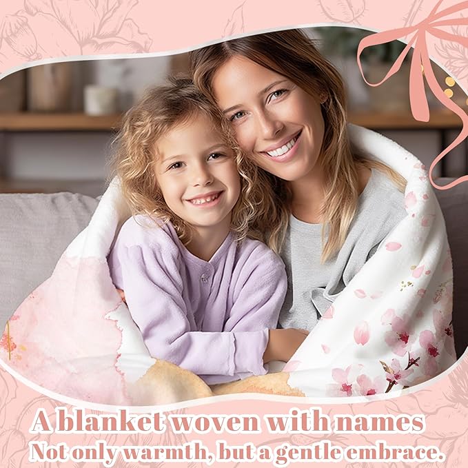 Personalized Baby Name Blanket, Custom Blankets and Throws with Name for Kids Girls Boys, Customized Toddler Blanket Gifts for Christmas Birthday Baby Shower(Name Rabbit)