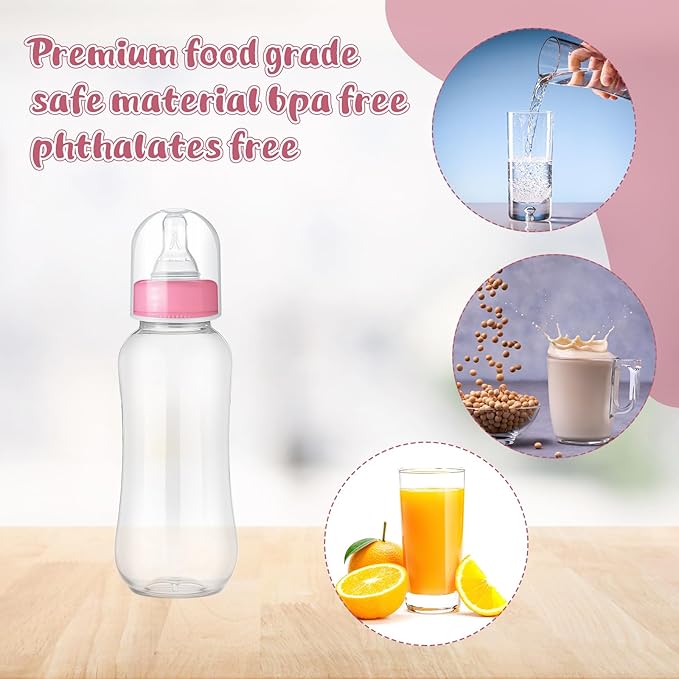 Norme Baby Shower Bottles 9.5 oz Plastic Chug Sign Game Party Favors Bulk for Decorations Gender Reveal Gifts (Pink, 24 Pcs)