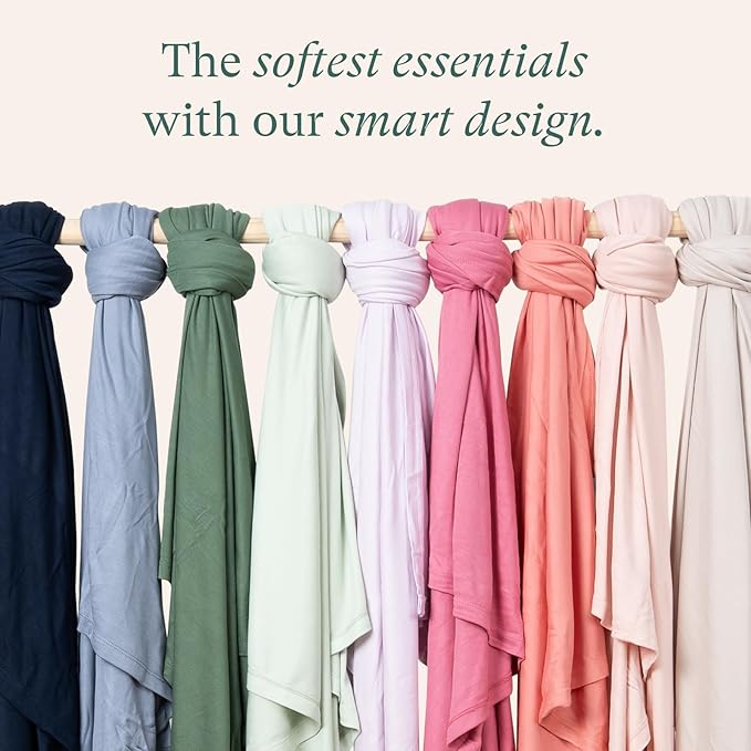 Supersoft Swaddle Blanket, Premium Bamboo Viscose Baby swaddling Blankets for Newborns, Lightweight & Breathable Swaddle Blankets for Boys and Girls, 47” x 47”, Neutral Baby Essentials