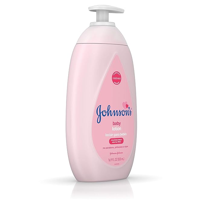 Johnson's Moisturizing Pink Baby Lotion with Coconut Oil, Hypoallergenic, 16.9 fl. oz
