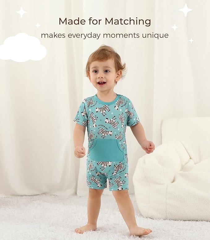 Baby Boy Romper Toddler Boys Short Sleeve Shorts Soft Jumpsuit Outfit Viscose Made from Bamboo