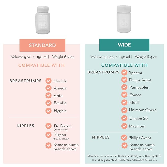 Mila's Keeper Premium Silicone Breast Milk Storage Bottles, for Pumping, Storing and Feeding, Fits Leading Pumps and Nipples, 6 oz Silicone Milk Storage Containers, Wide Neck Aspen White, Set of 3