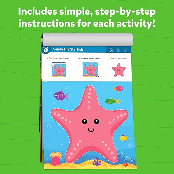 Skillmatics Scissor Skills Activity Book - Snip Snip, 25 Fun Cutting & Creative Activities for Preschoolers, 2 Child-Safe Scissors, Fine Motor Skills Craft Kit, Gifts for Kids Ages 3, 4, 5, 6, 7
