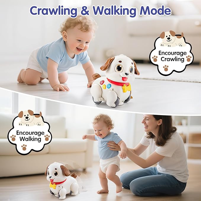 HOLA Baby Toys 6-12 Months Musical Dancing Puppy Tummy Time Toy, Toddler Learning Toys for 1 Year Old Girl Boy, 1st Birthday Gift for Boys & Girls Christmas Stocking Stuffers