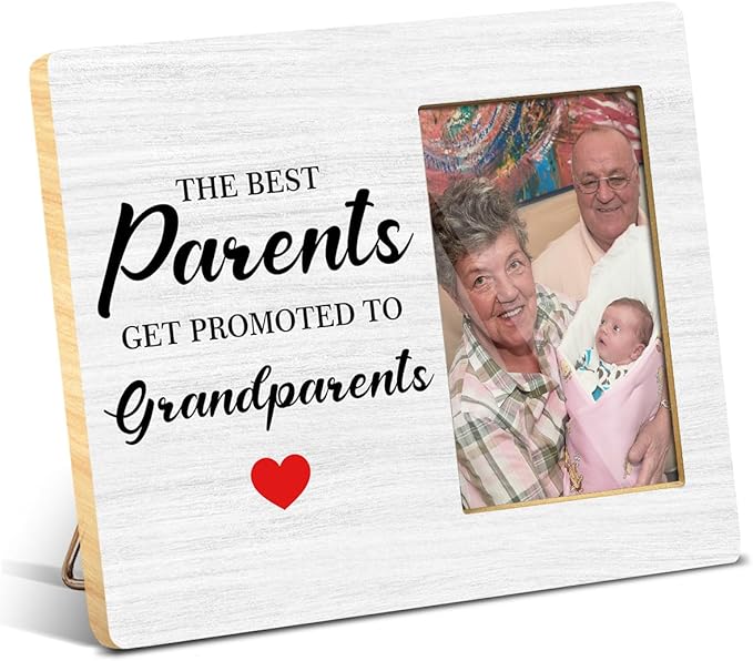 JioJio Chan First Time Grandparents Picture Frames - 4 x 6 Photo - New Grandparents Gifts The Best Parents Get Promoted For Grandma Grandpa Grandchild Grandkids Baby Announcement