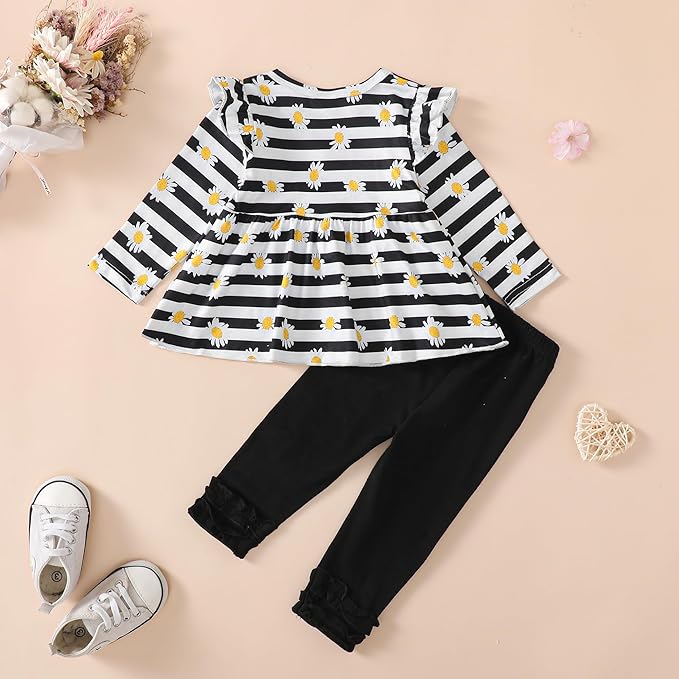 Baby Girl Clothes Toddler Girl Outfits Ruffle Shirt Pants Cute Infant Outfit Set Baby Girl Fall Winter Clothes