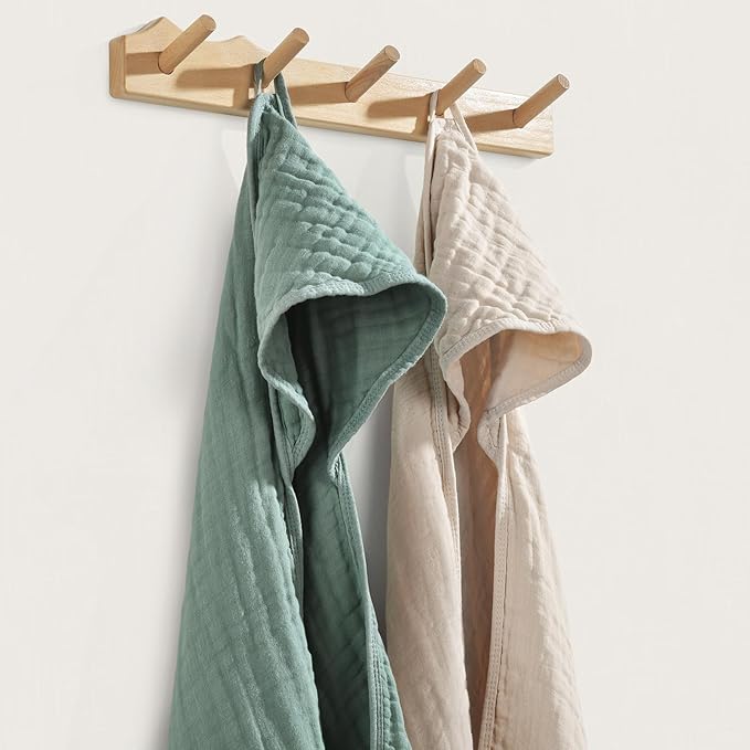 Hooded Baby Towels for Newborn, 35x35 Inch 3 Pack 100% Muslin Cotton Baby Bath Towel, Soft Baby Beach Towels with Hood for Infants, Toddlers and Kids, Essentials Must Haves