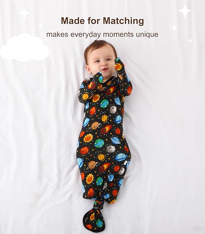 Baby Sleeper Gown Viscose from Bamboo Newborn Nightgowns Unisex Long Sleeve Sleep Sack