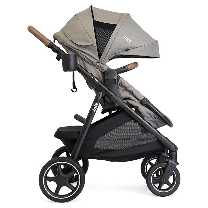 Joie Ginger LX 4-in-1 One-Hand Pramette Stroller - Convertible Pramette & Stroller, Newborn to Toddler (Dove)