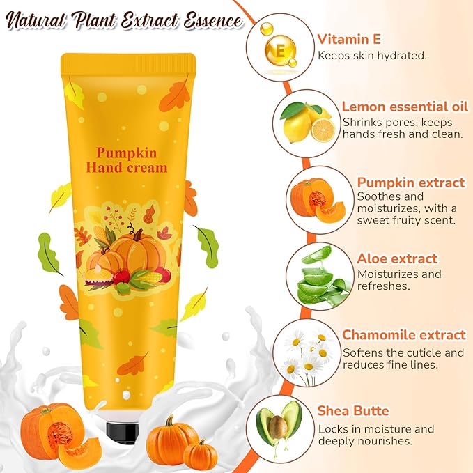 48 Sets Baby Shower Hand Cream Bulk Pumpkin Baby Shower Favors Bridal Thank You Hand Cream for Guests Travel Size Lotion with Organza Bags