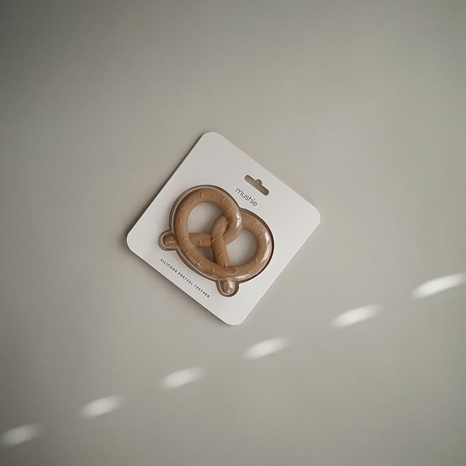 mushie Silicone Baby Teether Toy | Pretzel