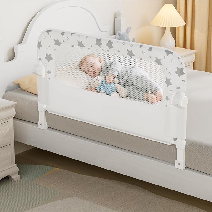 Baby Bed Rail Guard for Crib - 35.7" Toddler Bed Rails for Twin,Full, Queen, Toddlers, Bunk Size Bed Swing Down Bedrail Extral Tall Child Safety Side Railing Guards for Kids