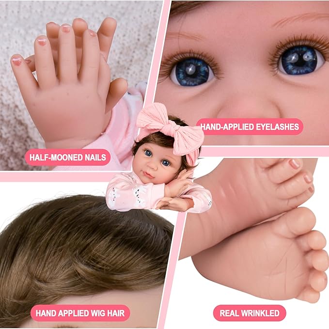 Aori Reborn Baby Dolls Lifelike - 22 Inches Realistic Newborn Girl Doll That Look Real - Great Gift for Grandama and Kids 3+