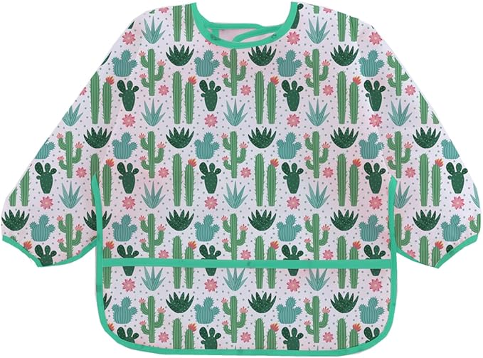 3 Pcs Waterproof Long Sleeves Baby Bibs Weaning Smock Bib 3-24 Months