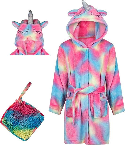 Rising Star Baby Toddler Robe Or Kids Robe for Girls and Boys - Kids & Baby Bath Robe Spa Set with Washcloth or Slippers