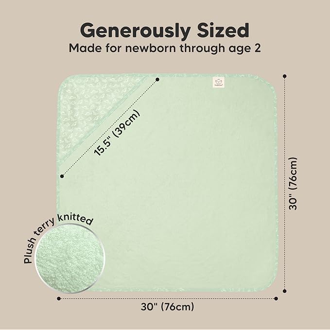 KeaBabies Hooded Baby Towel for Newborn - Viscose Derived from Bamboo Large Baby Bath Towels with Hood for Boys, Girls, Toddler, Extra Absorbent & Soft Newborn Bath Essentials (Dinos)