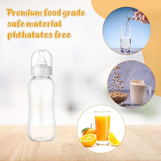 Norme Baby Shower Bottles 9.5 oz Plastic Baby Bottles Chug Sign Shower Game Party Favors Baby Bottles Bulk for Baby Shower Decorations Gender Reveal Gifts(White, 12 Pcs)