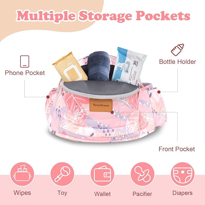 Baby Hip Carrier - Adjustable Waistband & Hip Seat for Newborn-Toddler (Up to 66 Lbs) with Pockets for Parents