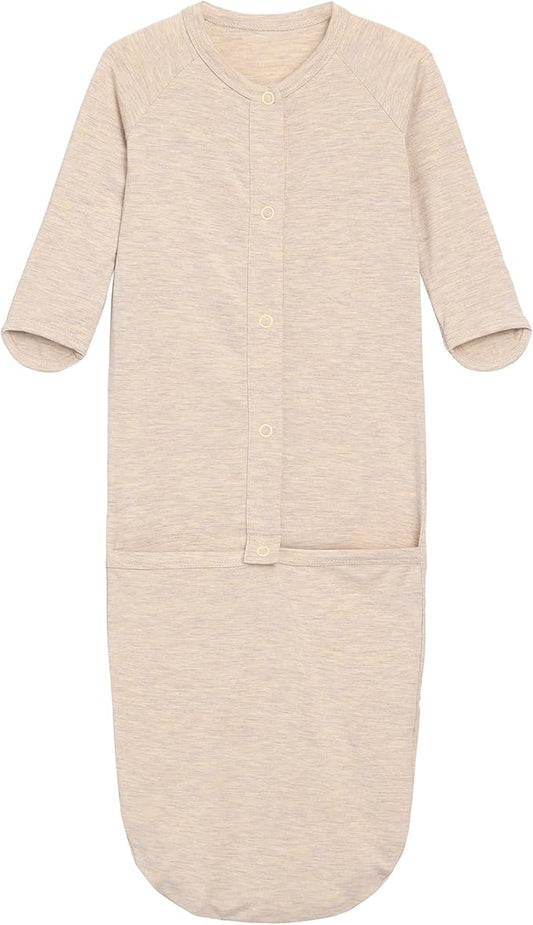 Baby Nightgowns Sleeper Gown Newborn Long Sleeve Pajama Gowns Unisex Viscose from Bamboo Infant Sleepwear