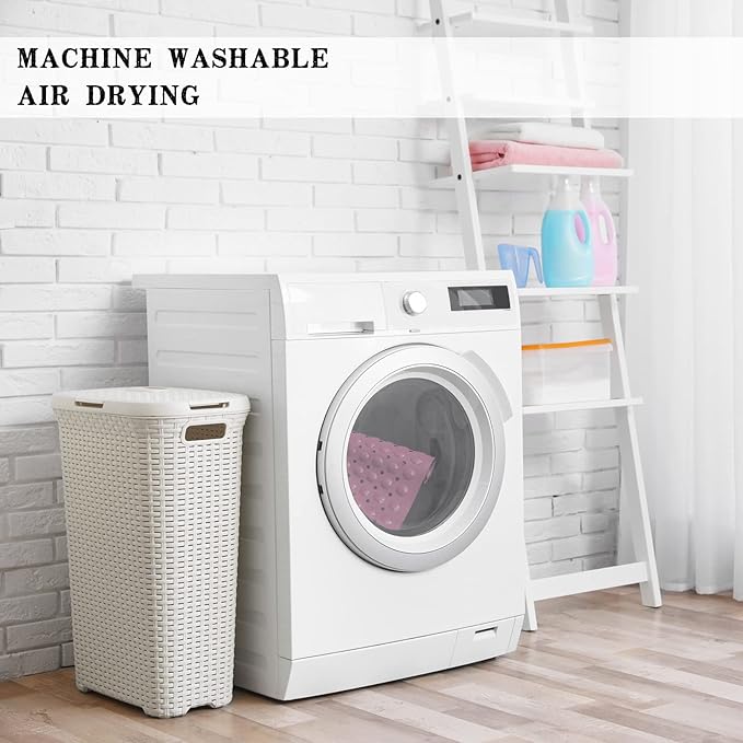 Linoows Bathtub and Shower Mats, Extra Long Non-Slip Bath Tub Mat 39 x 16 Inch, Machine Washable Bathmat with Suction Cups & Drain Holes for Bathroom Floor, Pink