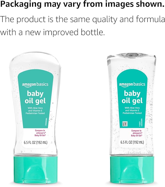 Amazon Basics Baby Oil Gel with Aloe Vera & Vitamin E, 6.5 Fl Oz (Pack of 1) (Previously Solimo)
