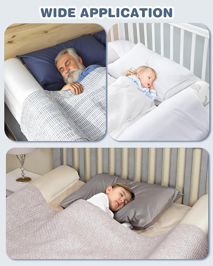 Lilian&Gema 2 Packs Bed Bumper for Toddlers, Bed Rail for Toddlers, Toddler Bed Rails, Foam Bed Rails Bed Bumper for Queen, King, Twin, Full-Size Beds with Washable Cover