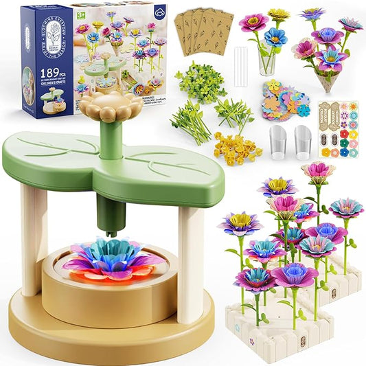 Toys for Girls 3 4 5 6 7 8 9 10 Years Old,189 PCS DIY Craft Kits for Kids,Fabric Flower Bouquets for Girls Gifts,Educational Preschool Learning Toys for Toddler Kids,Birthdays Gifts,Stocking Stuffers