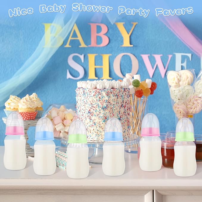 30 Pcs Baby Shower Favors Party Game Mini Baby Bottles Gift Sets for Baby Shower Boy Girl Gender Reveal Birthday Party Supplies Gift (Pink,Blue,Green)