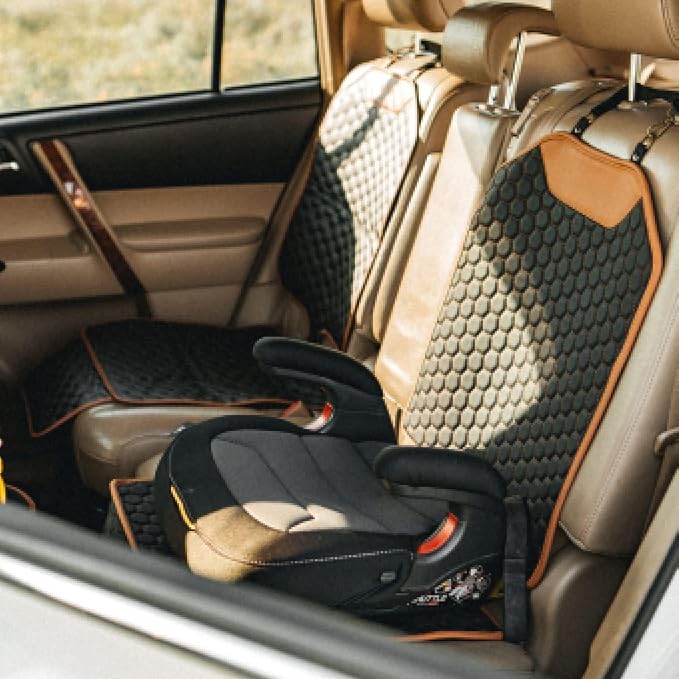 Premium Leather Car Seat Protector for Child Car Seat Cover from Dirt Scratches - Infant Car Seat Protector for Back Seat/Front Booster Seat Protector Under Baby Car Seat Waterproof 1pc Hexy